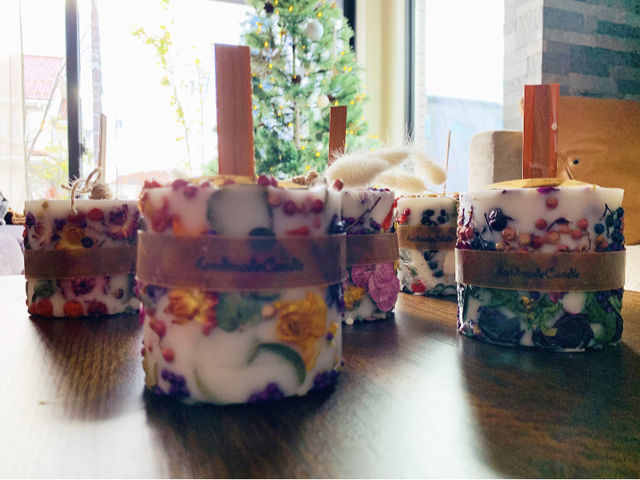 ぽこぽこボタニカルキャンドル_aroma craft 春彩