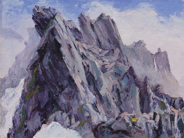 足立源一郎:北穂高岳南峰_安曇野山岳美術館