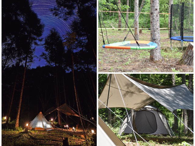 子供達に大人気のアスレチック!
夜には満天の星空も!_こいしや camp&居酒屋