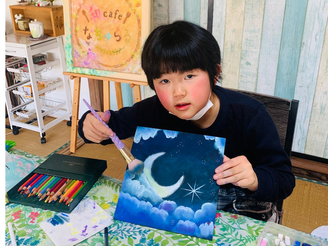 初めてのお子様でもこんな素敵なチョークアートが完成!作品はその日にお持ち帰り、すぐに飾って頂けます。_チョークアート Belle Epoque