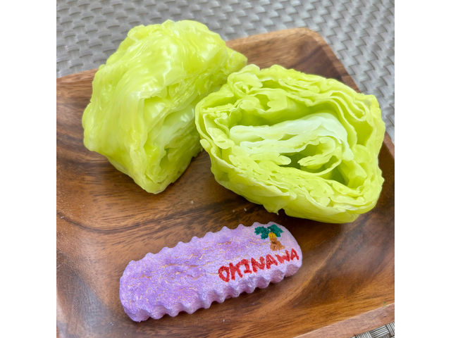 レタス+ちんすこう_沖縄食品サンプルかにかまくーぴー