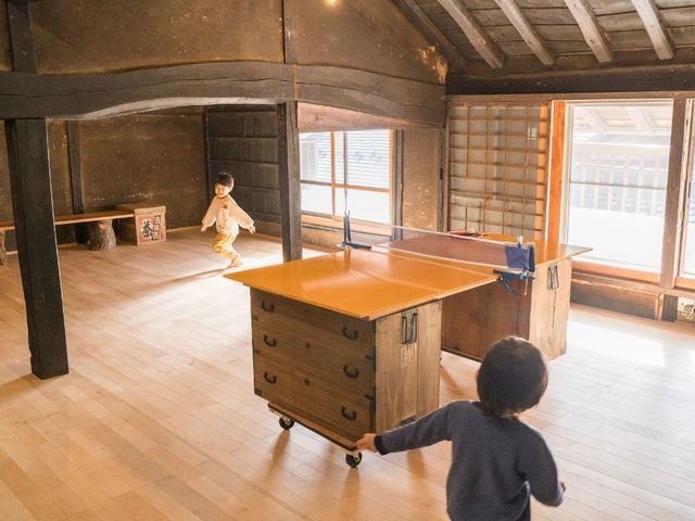 母屋2階・卓球台_古民家お宿いがぐり