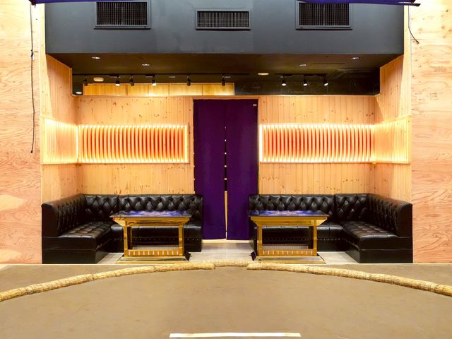黒いお席は正面のV-VIP席_札幌相撲部屋娯楽