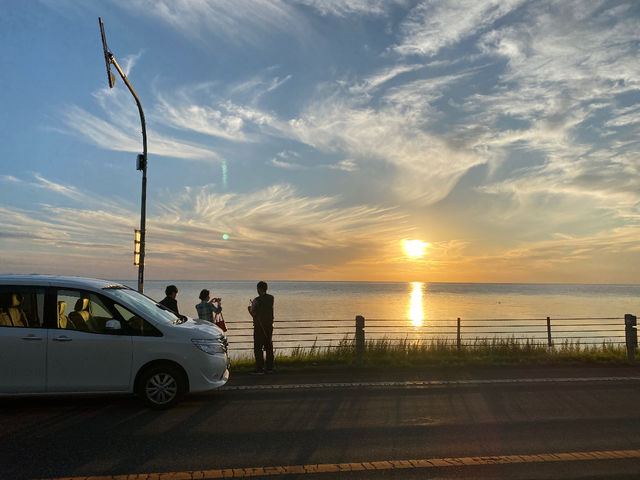 宗谷から見た夕日_道北観光ガイドサービスサウダージ