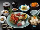 伊勢海老が付いたうつぼ会席