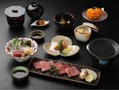 熊野牛石焼きが付いたクエ会席
