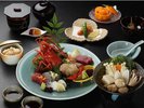 伊勢海老付が付いたクエ会席