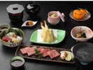 熊野牛石焼きが付いたみやび鯛会席