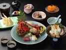 伊勢海老が付いたみやび鯛会席付