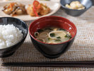 有機大豆を使用したお味噌汁でほっと一息♪