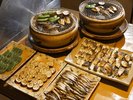 朝から炭火焼き