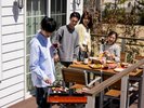 デッキでBBQ