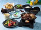 彩風 特別御膳《6-8月》国産牛の陶板焼き 塩麴風味と天婦羅御膳/鰻の白醤油焼きと天婦羅御膳