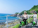 岩肌と海岸|当館正面の海岸沿いに連なる荒々しい岩肌は迫力満点