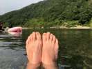 【日高川】当館目の前の清流で、夏は川遊びが楽しめます♪