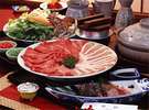 和牛と三元豚をしゃぶしゃぶで堪能(お肉、お野菜は4名様盛)