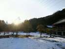 青葉山にある「青葉山ハーバルビレッジ」はうっすら雪化粧♪