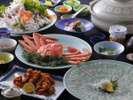「ふぐ」も「かに」も両方食べられる〜♪(お鍋は4名様盛り)