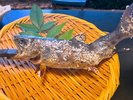 【アマゴの塩焼き】梅ヶ島で獲れたアマゴは香ばしい皮目と柔らかな身の旨味が口いっぱいに広がります。