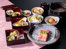 【選べる特製御膳】甲州牛のすき焼き。ワイントンを甘じょっぱい割り下でお召し上がりください