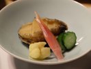 【ご夕食】蒸し鮑※冬季の一例