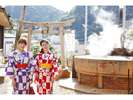 天神泉源で観光中