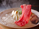 メインは岡山のブランド牛「奈義牛」のしゃぶしゃぶ鍋(イメージ)