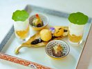 【夕食一例:先付】開華。世界三大珍味として有名な食材フォアグラなど見た目も美しい