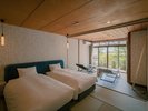 【木漏れ日の部屋】森の風を取り込む寝室で夜の眠りを迎えます