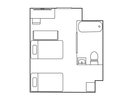 【ユニバーサルルーム】客室平面図