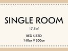 【禁煙】シングルルーム≪17.5�u≫