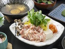 【肥後会席】メインは馬肉のすき焼き風もしくはしゃぶしゃぶにて。