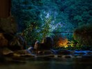 【混浴露天風呂 赤城の湯】夜には神秘的な雰囲気をお楽しみいただけます