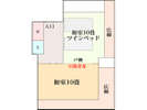 【二間部屋C／コーナールーム】海側角部屋１０畳＋和室ツイン平面図