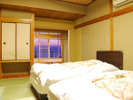 【二間部屋C／コーナールーム】海側角部屋１０畳＋和室ツイン｜ベッドルームイメージ