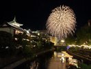 【灯篭の流れ打ち上げ花火】毎年8/8に行われる灯篭流しと打ち上げ花火※写真提供:伊東市観光課