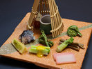 お食事一例(前菜「芽吹きの春庭」)