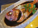 当館自慢の金目鯛の煮付け この金目を食べたくてリピートするお客様が多いです
