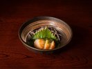 ホタテの青葱ソース