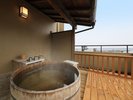 サウナ温泉露天風呂付き和洋室◆露天風呂からは駿河湾が望めます
