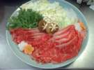 国産牛のすき焼き、しゃぶしゃぶ