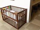 脱衣所にはベビーベッドもご用意しております。