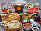 国産うなぎと近江牛会席