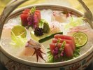 〜各月とっておきのお魚を揃えております。旬味そのまま、新鮮なお造りでお出しいたします
