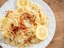 朝食:冷製レモンのカルボナーラ 亀の井グループ共通メニューです♪