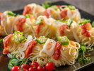 夕食:夏メニュー 烏賊と夏野菜の彩り冷製パスタ