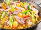 夕食:秋メニュー 秋薫る合鴨と栗の彩りパエリア