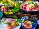 <えにし>涼し気な器でいただく夏の美味。