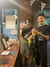 八ヶ岳のクラフトビール8peaksの生ビール。松本で8Peaksの生が飲めるのは、ここ桜清水だけ。