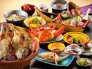 日本海の恵みを贅沢に味わう、旬の海鮮会席。焼き物・刺身・揚げ物まで、一皿一皿をお楽しみください
